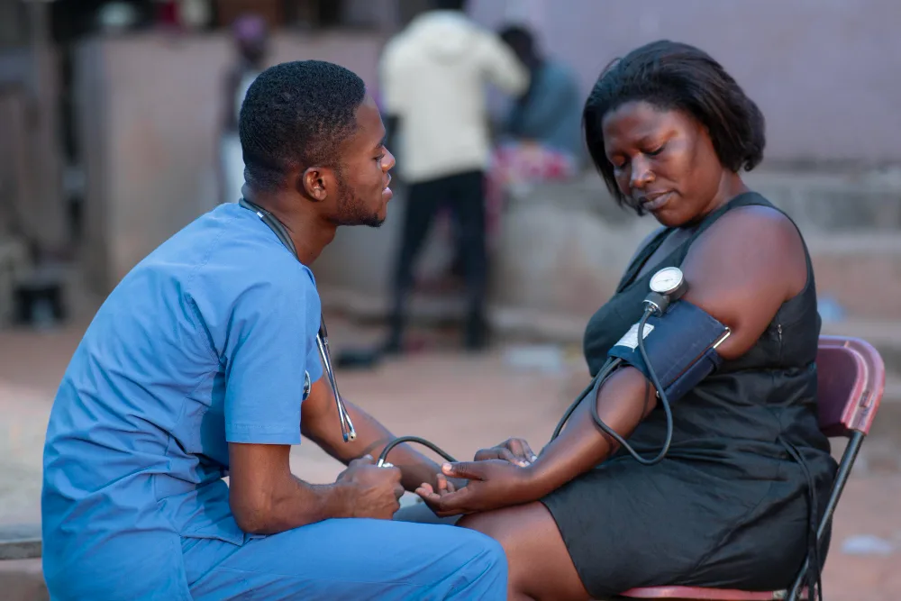 Nurse providing medical care